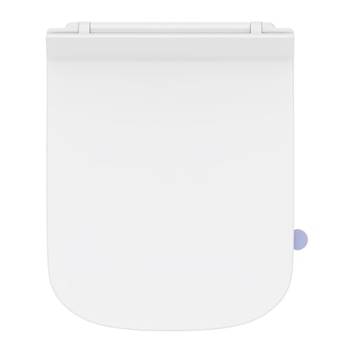 SREWOHS PRO Tapa Wc Forma Cuadrado Ultrafino [CORTO], Asiento de Inodoro Cuadrado con Cierre Suave y Liberación Rápida para una Fácil Limpieza,Universal para Inodoros de Forma Cuadrada, 42,5 * 34.5CM