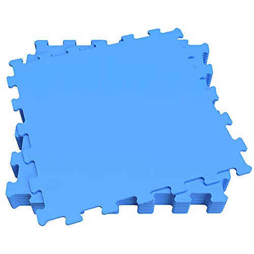 Aktive 52797 - Protector suelo, goma EVA, 8 piezas, pieza 50x50 cm, para piscina desmontable, color azul
