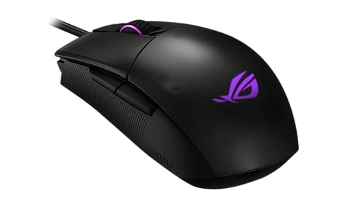 ASUS ROG Strix Impact II ambidextrous, Ergonomic Gaming Mouse with 6,200 dpi Optical Sensor, Lightweight Design and Aura Sync RGB Lighting, Black