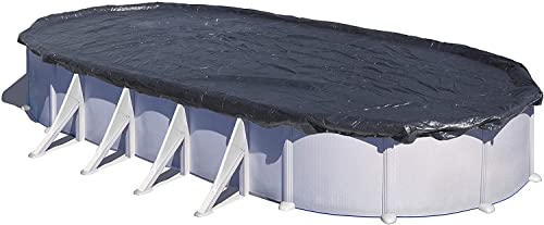 Gre CIPROV611 - Cobertor de Invierno para Piscina Ovalada o en Forma de Ocho de 610 x 375 cm, Color Negro