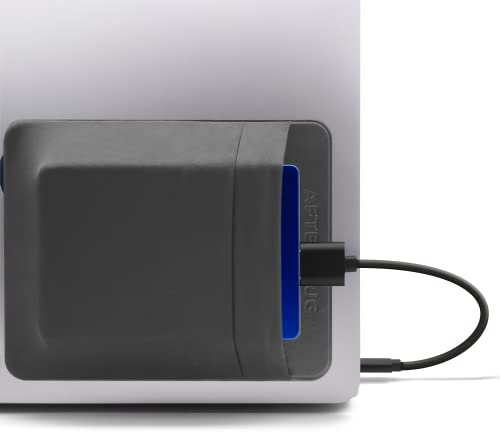 [2 bolsillos] Bolsa de viaje para disco duro externo para laptop, soporte reutilizable para mouse inalámbrico/auriculares/disco duro externo portátil/SSD —Seagate, WD, LaCie, SanDisk - negro (gris)