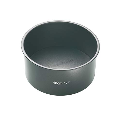 MasterClass Molde para Tartas con Base Suelta, Antiadherente, Robusto Acero al Carbono de 1 mm, Sin PFOA, 18cm (7