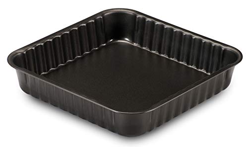 FORMEGOLOSE™, Molde cuadrado, 24 x 24 cm, con recubrimiento antiadherente de dos capas, color negro