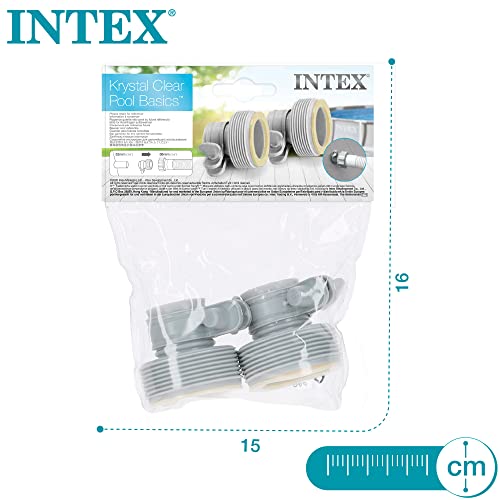 Intex - 29061 - Pack 2 adaptadores(b) depuradoras, multicolor