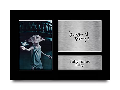 HWC Trading Fotografía de autógrafo firmada A4 de Toby Jones Harry Potter Dobby Gifts para fanáticos de la película Memorabilia