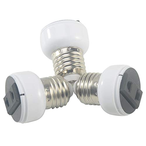 Modonghua Casquillo adaptador E27, para convertir un casquillo de lámpara E27 en una toma de corriente que se puede conectar a un enchufe común de 2 polos
