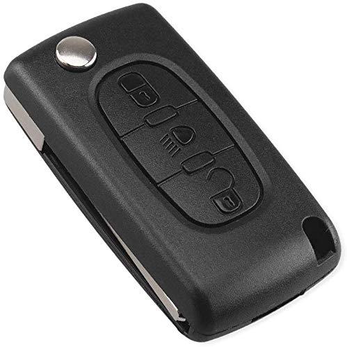Carcasa para llave con mando a distancia y botón de luces para Citroën C4 Picasso, con muesca.