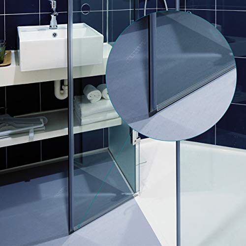 Navaris junta de recambio para ducha - Repuesto para puerta de vidrio con grosor de 8MM - Sello protector contra salpicaduras 180° de 100CM de largo