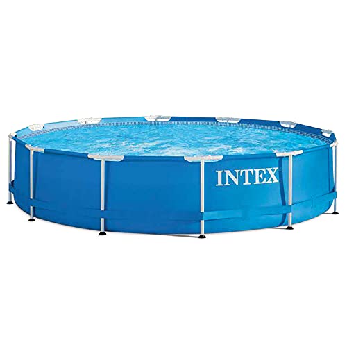 Intex estructura metálica para piscina tubular redonda (ø) 3.66 x (h) 0.76m, Color Azul