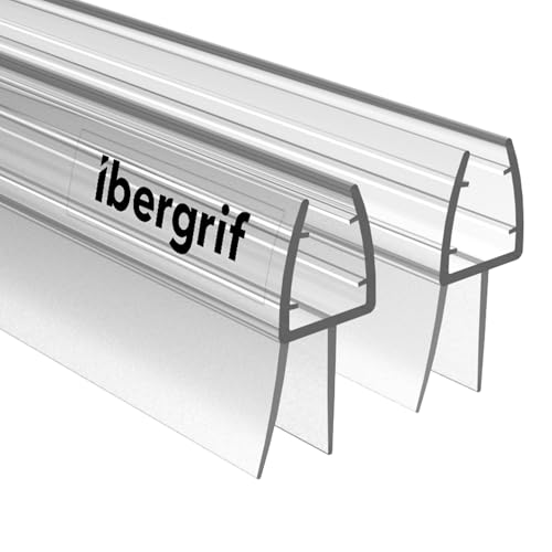 Ibergrif M102-100, 2 Junta para Mampara de Ducha 100 cm, Adecuado para Puertas de Cristal de 5-8 mm, Junta Impermeable para Baño