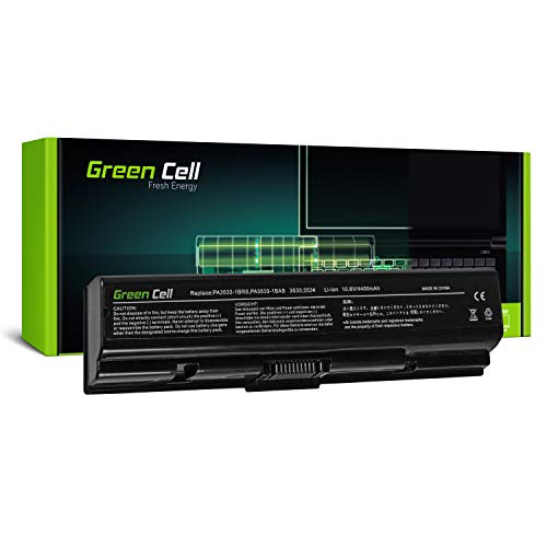 Green CellÂ® Standard Serie BaterÃ­a para Toshiba Satellite A200-1VF A300-15P A500-1H5 L555-10M Satellite Pro L300-1FO L500-1T2 Ordenador (6 Celdas 4400mAh 10.8V Negro)