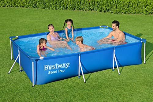 Bestway 56404-19 Infantil Bestway Deluxe Splash Frame Pool Piscina Desmontable Tubular, Color Azul, 300 x 201 x 66 cm