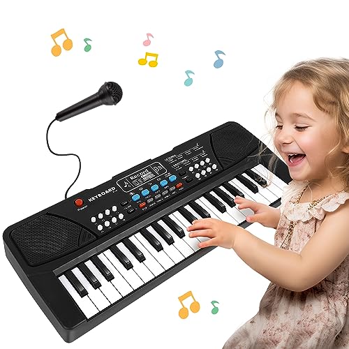 Shayson Teclado de Piano portatil, 37 Teclas Juguete de Música Multifuncional Teclado Electrónico Piano con Micrófono Regalo Educativo para Principiantes de Niños Niña Bebés