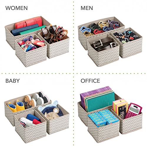 mDesign Cajas almacenaje juego de 3 – Cajas almacenaje ropa, toallas, sábanas – Ideales cajas organizadoras para un orden óptimo – Color: topo/natural