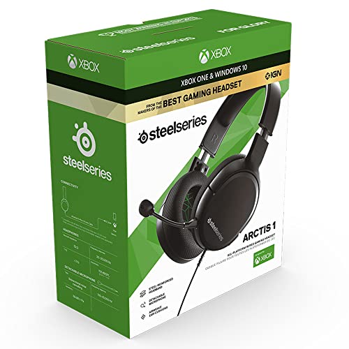 SteelSeries Arctis 1 para Xbox - Auriculares Gaming - Compatibilidad con Todas las Plataformas - Para Xbox, PS5, PS4, PC, Nintendo Switch, Móvil - Micro ClearCast Desmontable (Xbox)