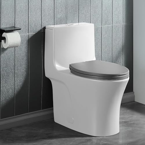 Asiento de inodoro de cierre suave, asiento de inodoro de cierre suave con liberación rápida para una fácil limpieza, asientos de inodoro estándar en forma de O, fijación superior simple, asiento de